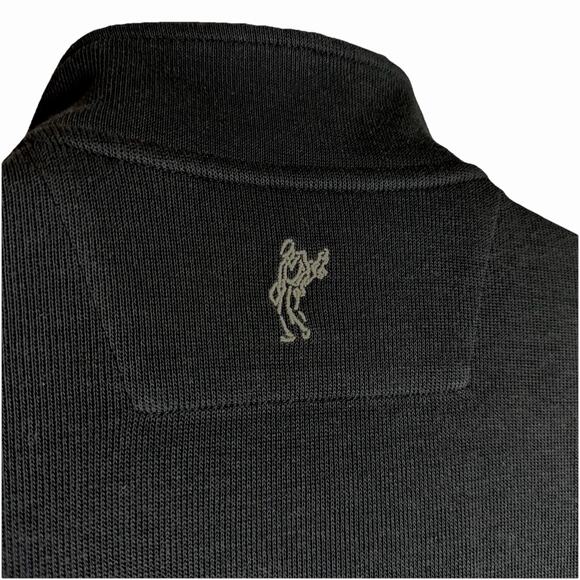 Ashworth Ez-Tech Mens LG Black Quarter Zip Sweatshirt Knit Golf Cotton Sweater - Picture 4 of 7